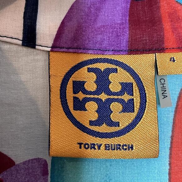 TORY BURCH TULIP LONG SLEEVE TUNIC TOP‎ SIZE 4 - Picture 9 of 9